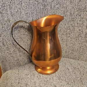 Vintage Copper And Brass Pitcher